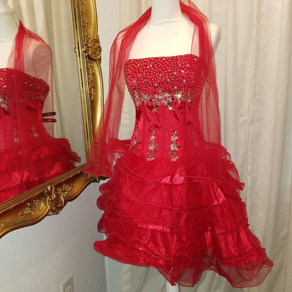 May Queen Couture Dresses & Skirts - May Queen Couture Red Short Sequin Party Dress